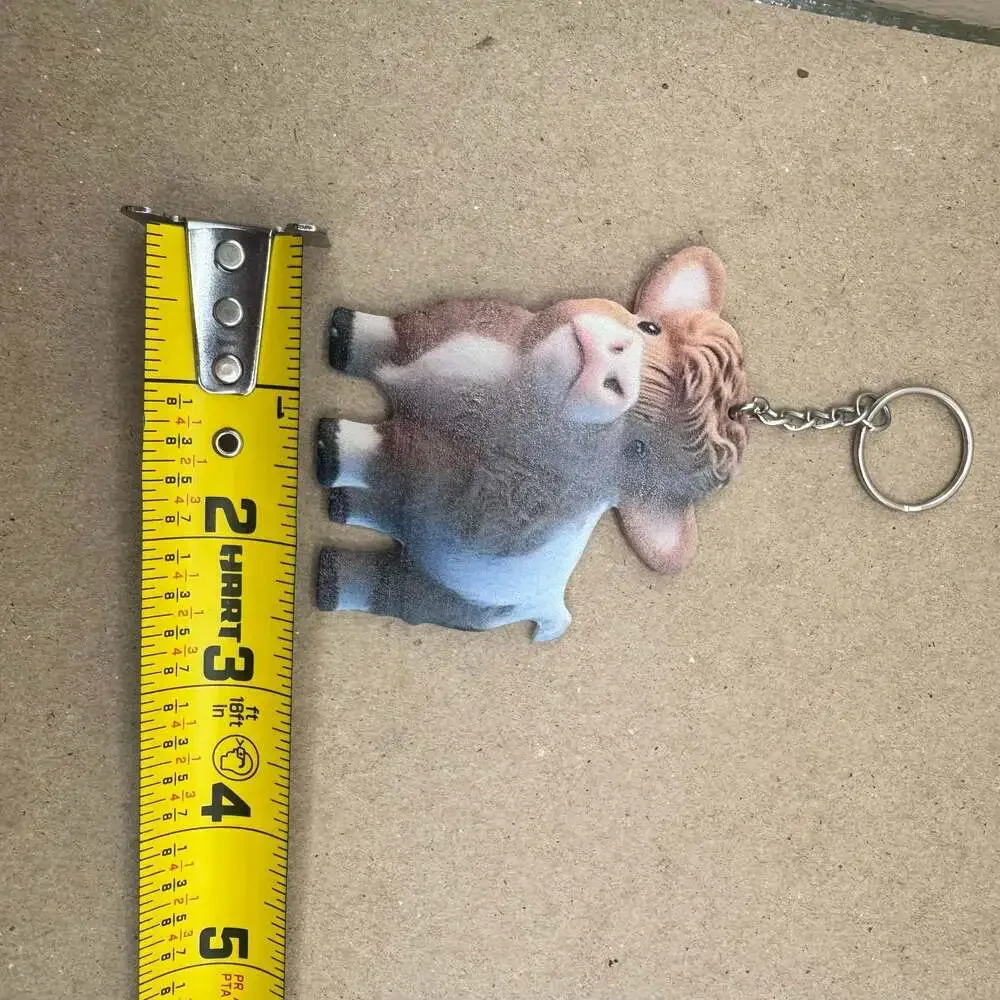 Cute Cartoon Highland Cow Acrylic Keychain or Ornament